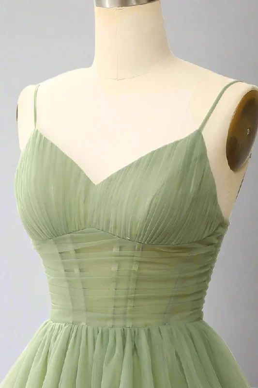 a-line-v-neck-sage-green-pleated-short-homecoming-dress-fancyvestido