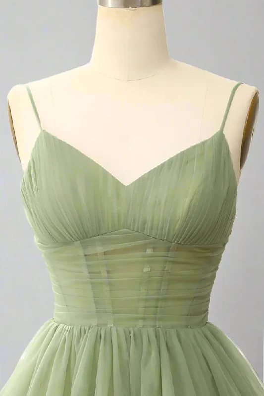 a-line-v-neck-sage-green-pleated-short-homecoming-dress-fancyvestido