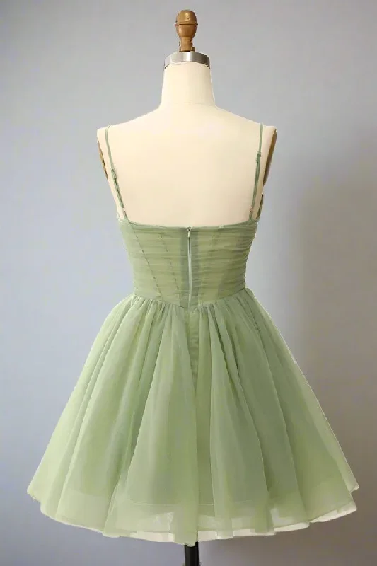 a-line-v-neck-sage-green-pleated-short-homecoming-dress-fancyvestido