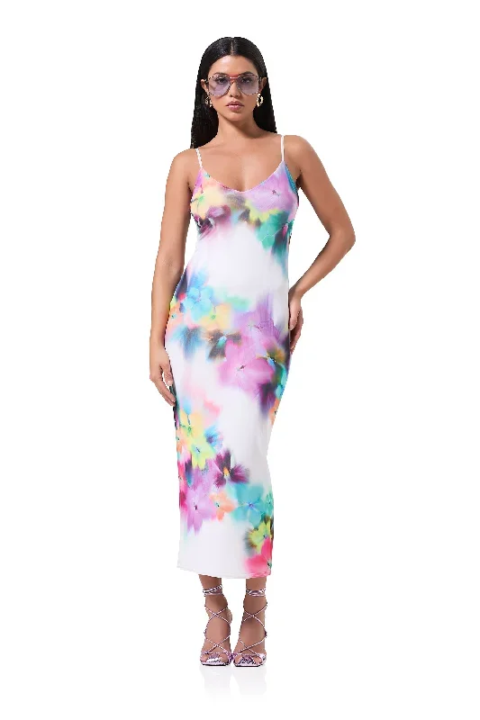 Amina Mesh Dress - Blur Pansy