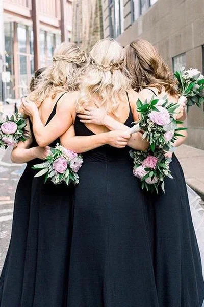 black-halter-long-bridesmaid-wedding-party-dress