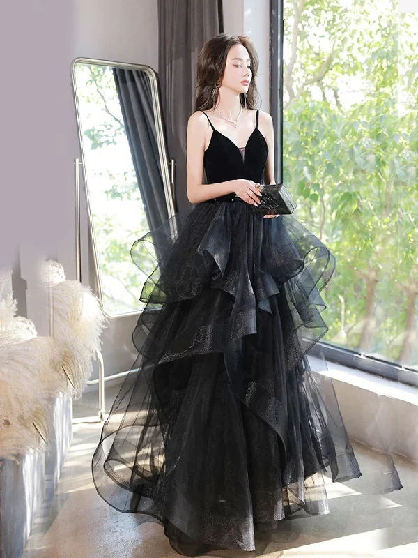 black-v-neck-tulle-long-prom-dresses-black-formal-evening-dress