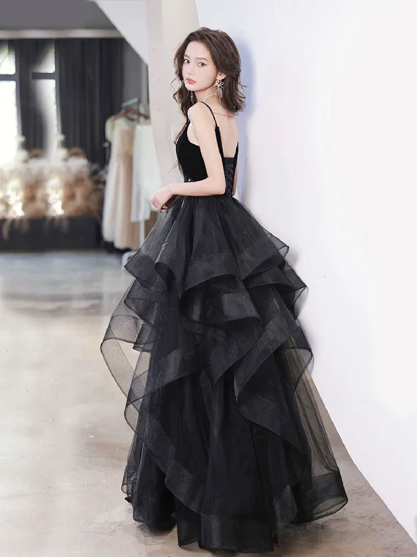 black-v-neck-tulle-long-prom-dresses-black-formal-evening-dress