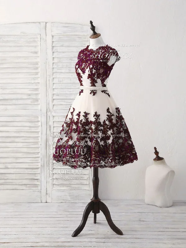 burgundy-lace-tulle-short-prom-dress-burgundy-bridesmaid-dress