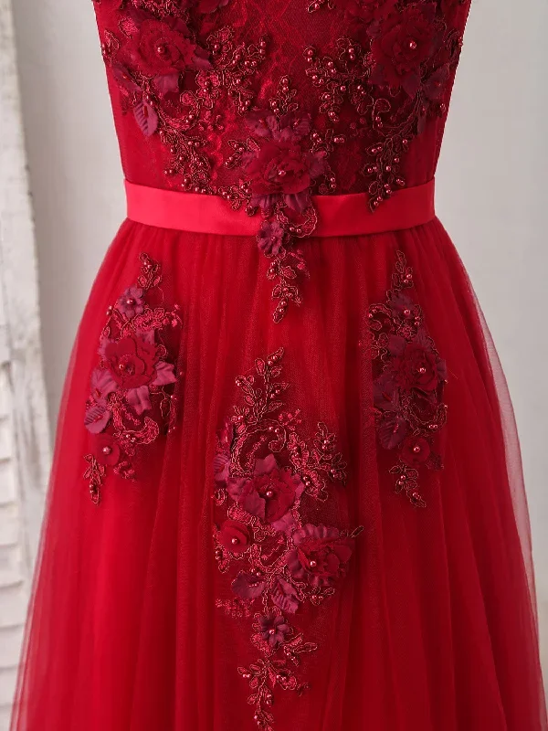 burgundy-off-shoulder-tulle-lace-applique-long-prom-dress-evening-dress