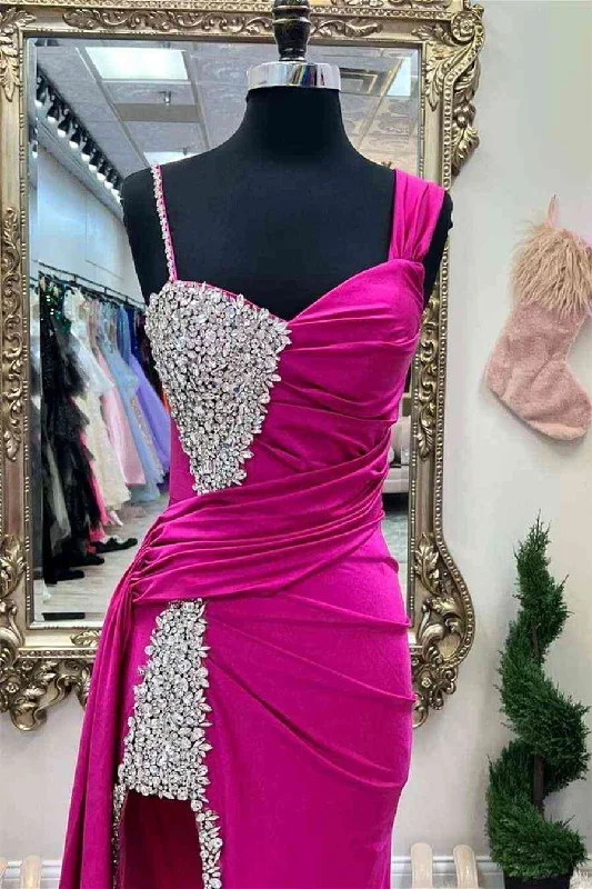 chic-asymmertrical-fuchsia-beaded-long-porm-dress