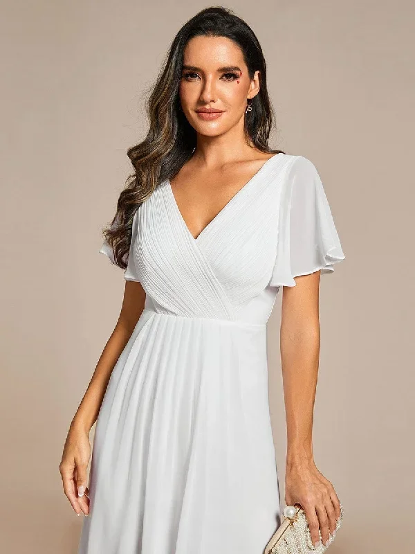 chic-v-neck-asymmetrical-hem-ruffles-sleeve-pleated-chiffon-wedding-guest-dress-eg01923