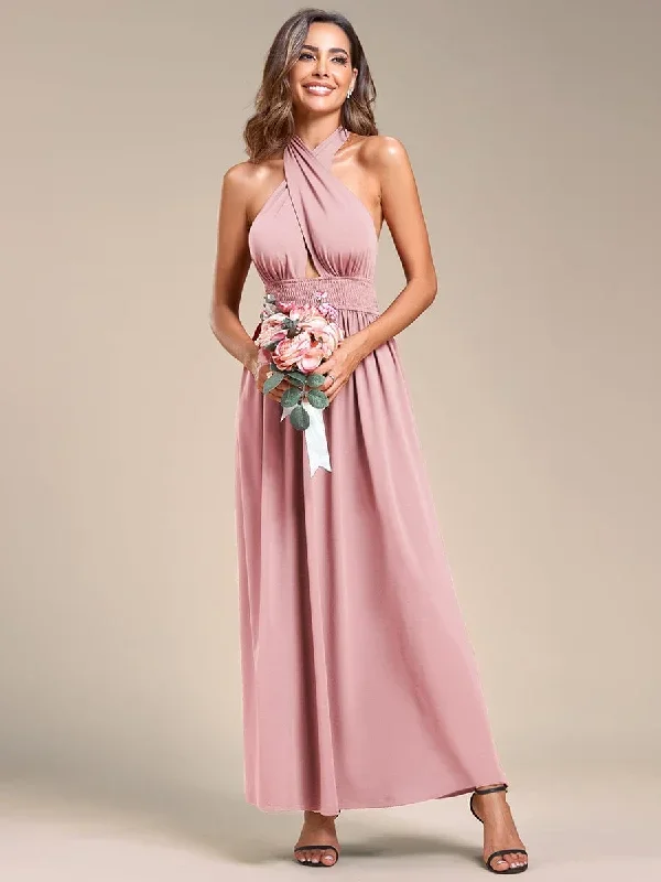 convertible-halter-a-line-elastic-waist-tea-length-backless-bridesmaid-dress-es01866