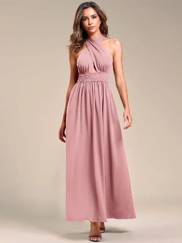 convertible-halter-a-line-elastic-waist-tea-length-backless-bridesmaid-dress-es01866