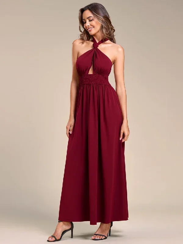 convertible-halter-a-line-elastic-waist-tea-length-backless-bridesmaid-dress-es01866