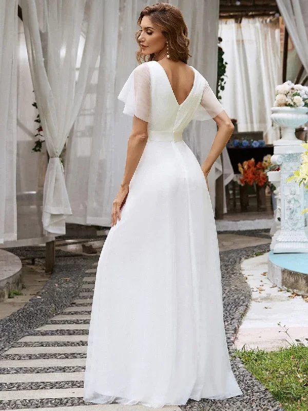 custom-size-double-v-neck-floor-length-short-sleeve-tulle-wedding-dress-ep07962