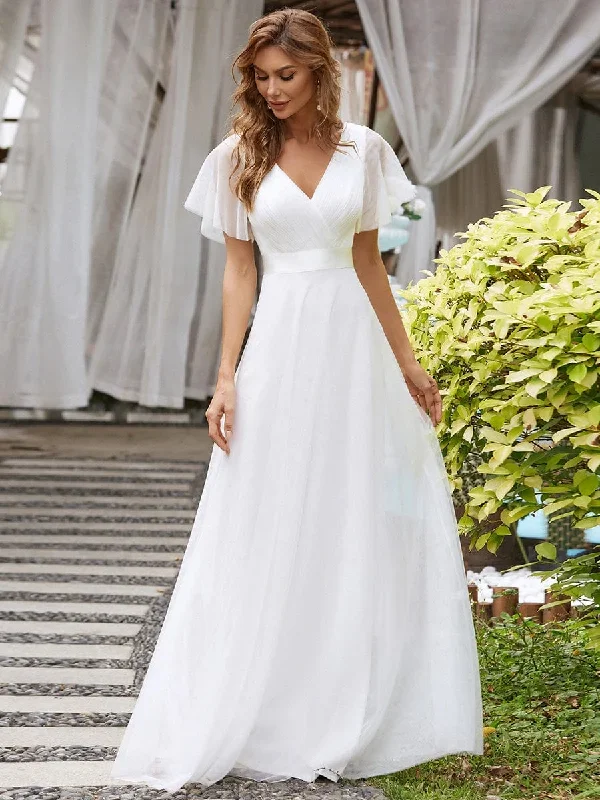 custom-size-double-v-neck-floor-length-short-sleeve-tulle-wedding-dress-ep07962