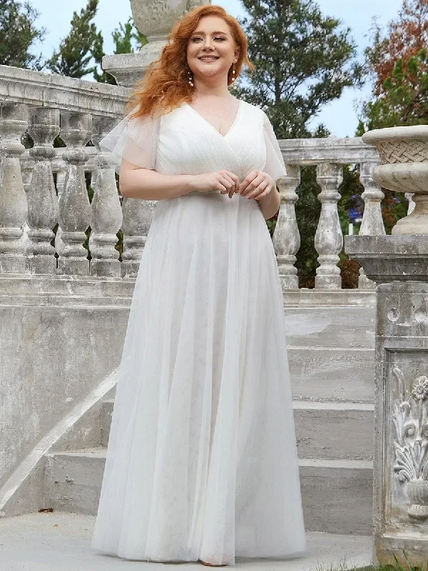 custom-size-double-v-neck-floor-length-short-sleeve-tulle-wedding-dress-ep07962