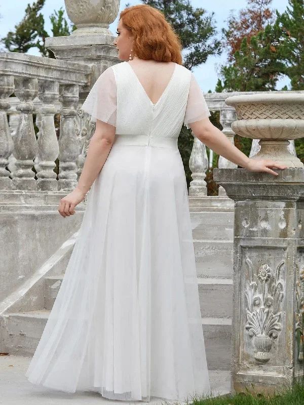 custom-size-double-v-neck-floor-length-short-sleeve-tulle-wedding-dress-ep07962