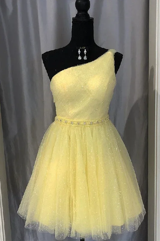 cute-one-shoulder-yellow-homecoming-dress