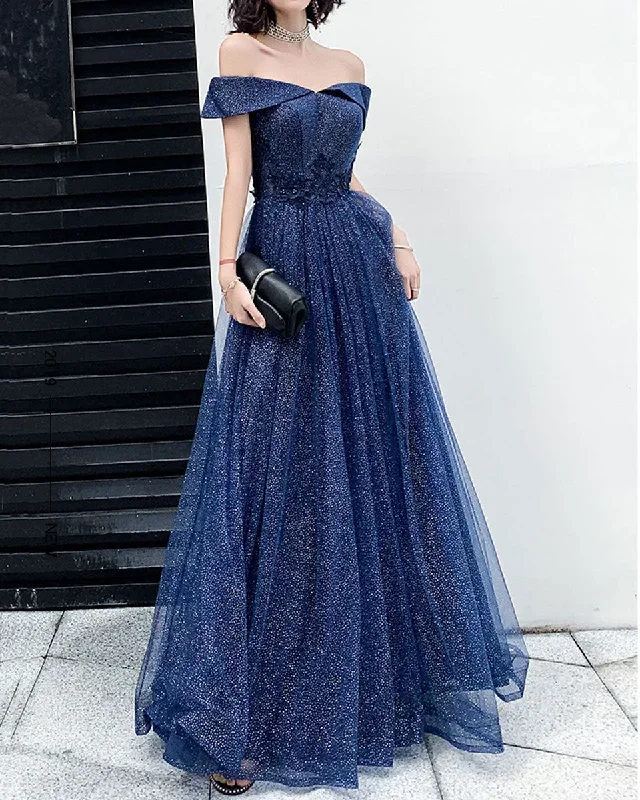 dark-blue-tulle-long-prom-dress-a-line-tulle-off-shoulder-wedding-party-dresses