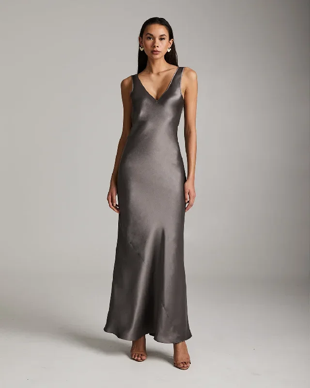 Long Double V Slip Dress