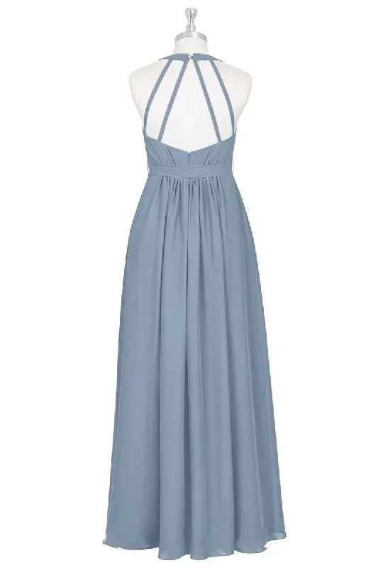 dusty-blue-halter-backless-maternity-bridesmaid-dress