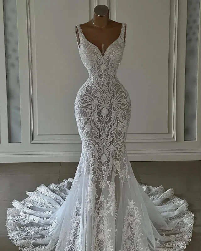 elegant-2023-full-lace-mermaid-wedding-dresses-v-neck-lace-appliqued-boho-country-bridal-party-gowns-vestidos-de-novia