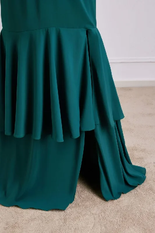 elegant-v-neck-emerald-green-mermaid-skirt-slit-bridesmaid-dresses