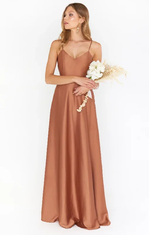 Faith Maxi Dress ~ Copper Luxe Satin