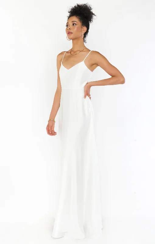 Faith Maxi Dress ~ Ivory Luxe Satin