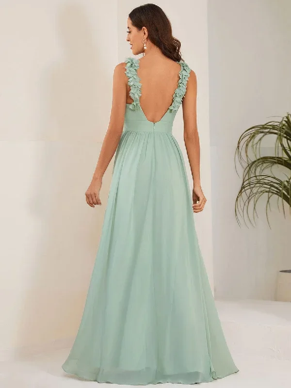 floral-applique-sleeveless-pleated-chiffon-bridesmaid-dress-es01693