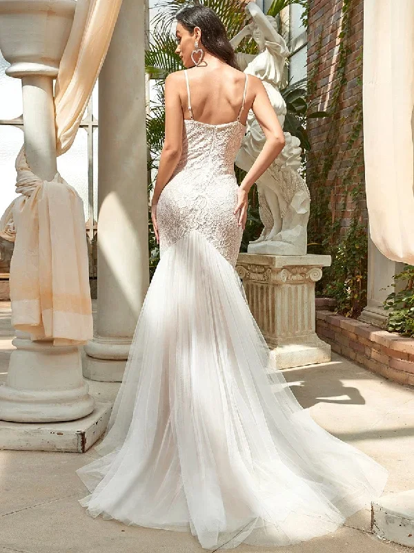 lace-backless-long-fishtail-wedding-dress-eh90355