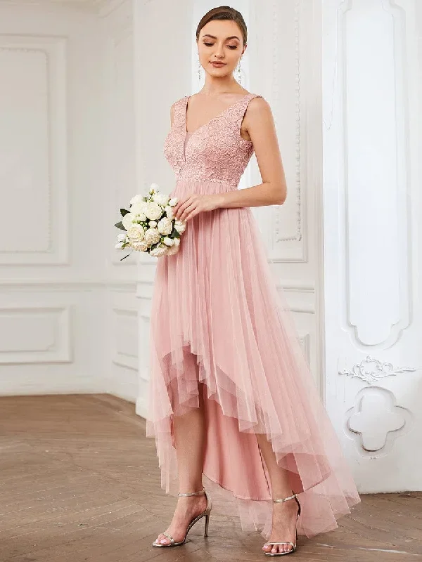 lace-sleeveless-v-neck-backless-high-low-bridesmaid-dress-es0266b