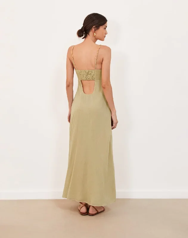 leona-detail-long-dress-olivine