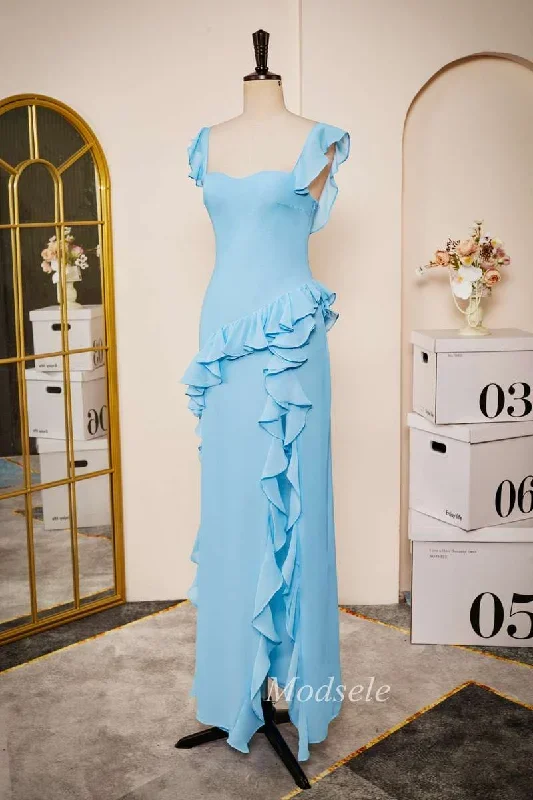 light-blue-sweetheart-open-back-ruffle-long-dress