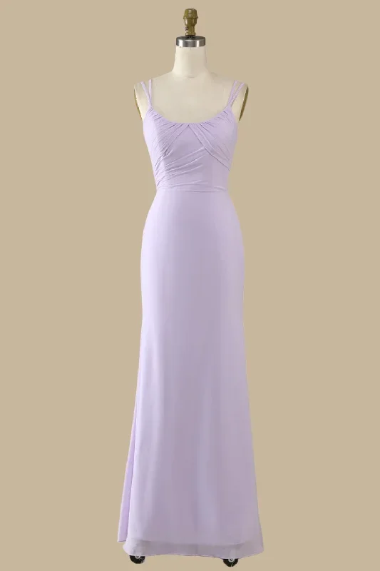 Lilac Scoop Neck Maxi Dress with Spaghetti Straps