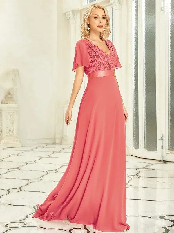 long-empire-waist-evening-dress-with-short-flutter-sleeves-ep09890-2