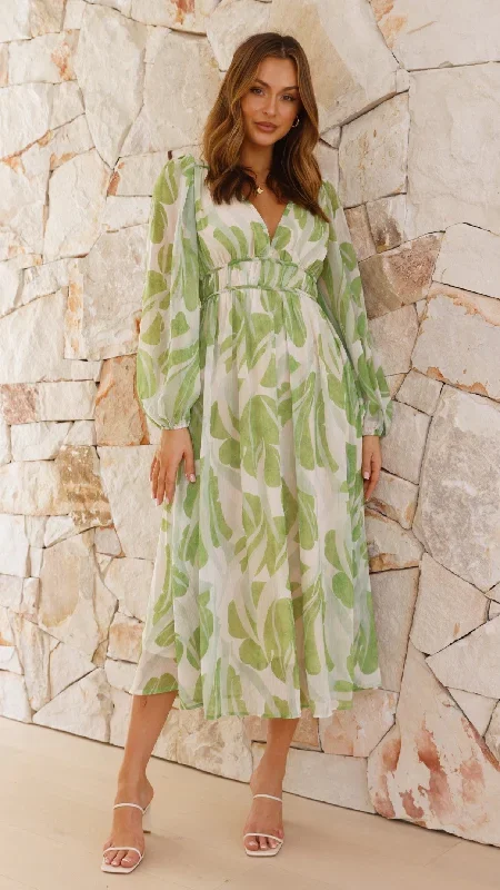 Luana Midi Dress - Green