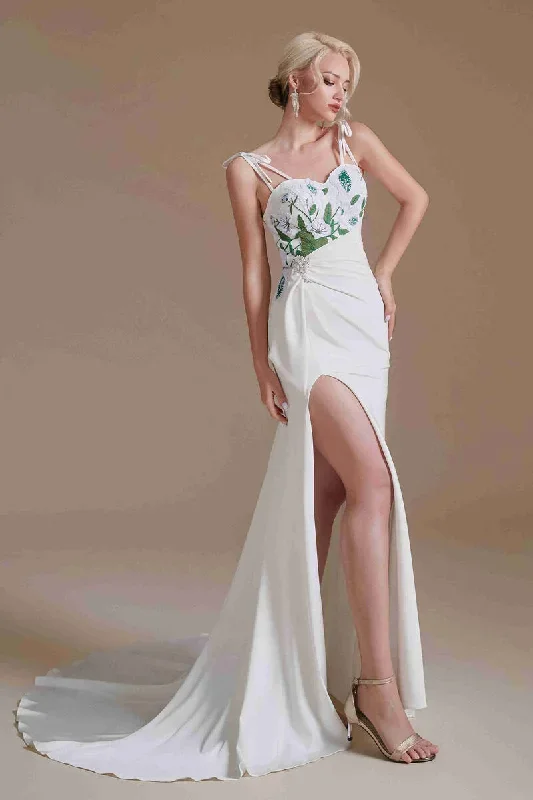 mermaid-tie-shoulder-embroidery-wedding-dress-with-slit