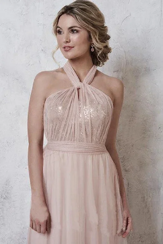 pink-strapless-chiffon-long-bridesmaid-with-sequins