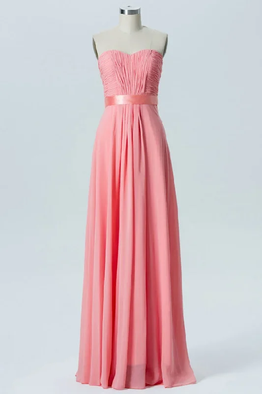 Pink Sweetheart Bow Back Bridesmaid Dress