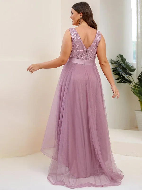 plus-size-sequin-high-low-deep-v-neck-tulle-evening-dresses-ep00793