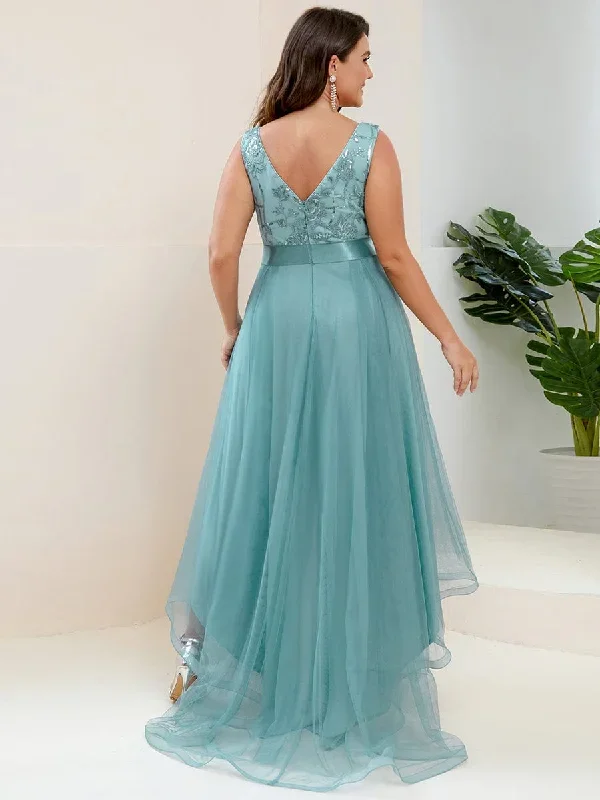 plus-size-sequin-high-low-deep-v-neck-tulle-evening-dresses-ep00793