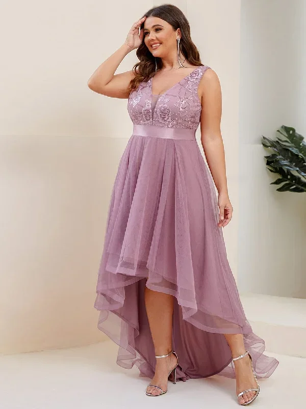 plus-size-sequin-high-low-deep-v-neck-tulle-evening-dresses-ep00793