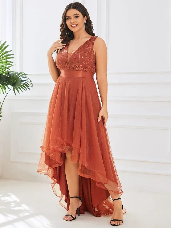 plus-size-sequin-high-low-deep-v-neck-tulle-evening-dresses-ep00793