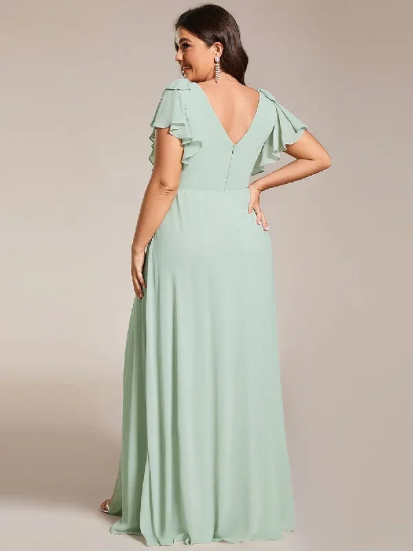 plus-size-split-ruffles-sleeves-with-bowknot-double-v-neck-chiffon-bridesmaid-dress-es02080