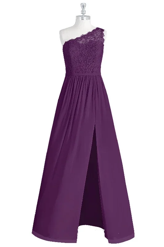 purple-lace-one-shoulder-a-line-long-bridesmaid-dress-with-slit