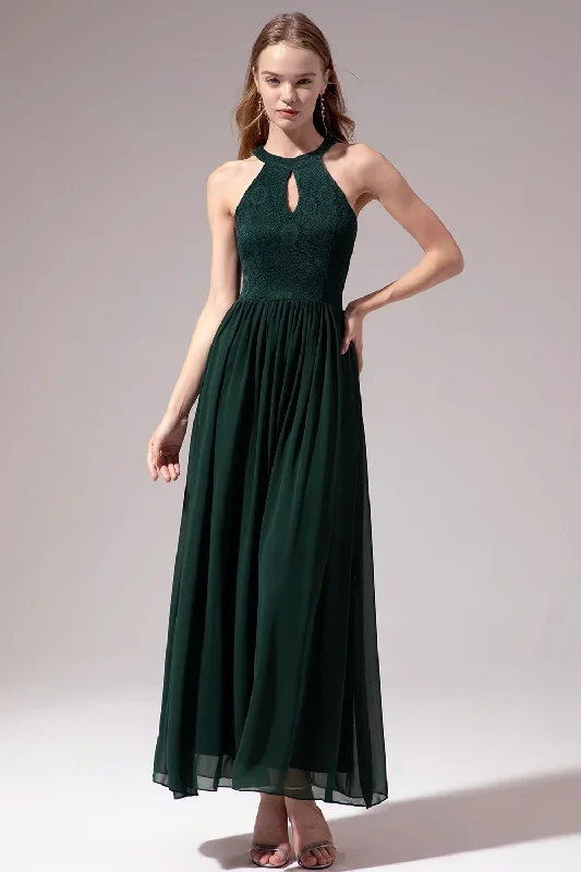 Robe longue licou vert foncé