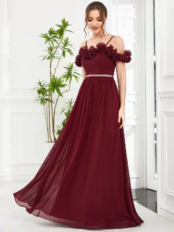 ruffled-spaghetti-strap-sequin-waist-cold-shoulder-chiffon-bridesmaid-dress-es01629