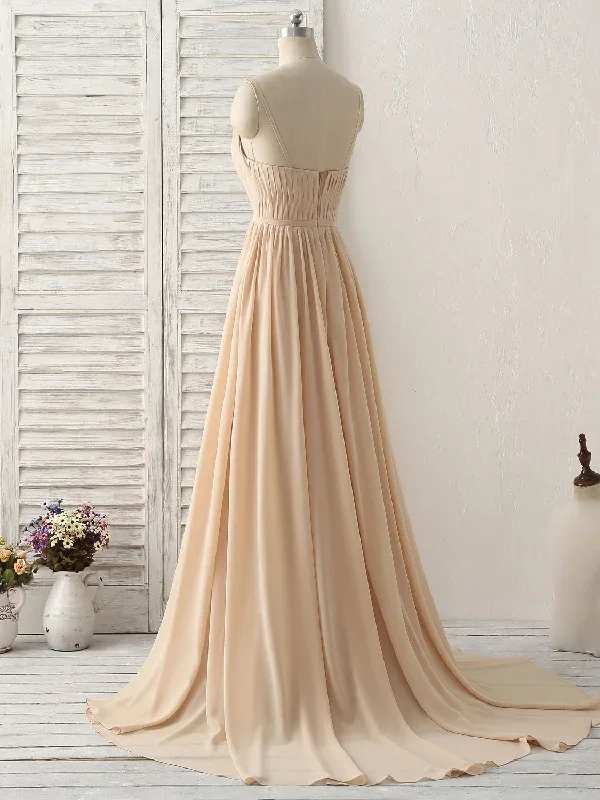 simple-champagne-long-prom-dresses-v-neck-chiffon-bridesmaid-dress