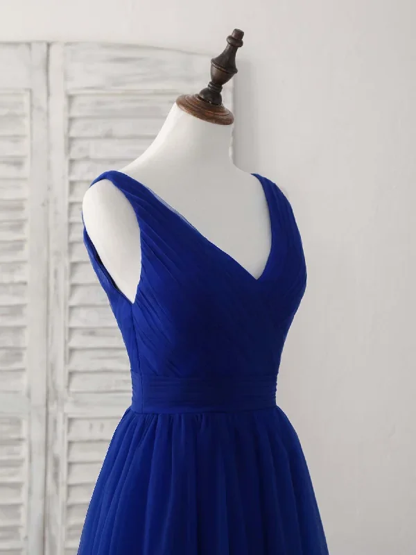 simple-v-neck-royal-blue-tulle-long-prom-dress-blue-evening-dress