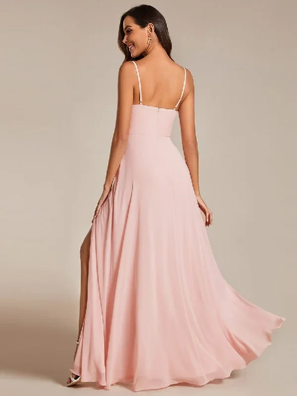 spaghetti-strap-v-neck-chiffon-bridesmaid-dress-with-high-slit-es02109