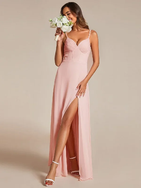 spaghetti-strap-v-neck-chiffon-bridesmaid-dress-with-high-slit-es02109