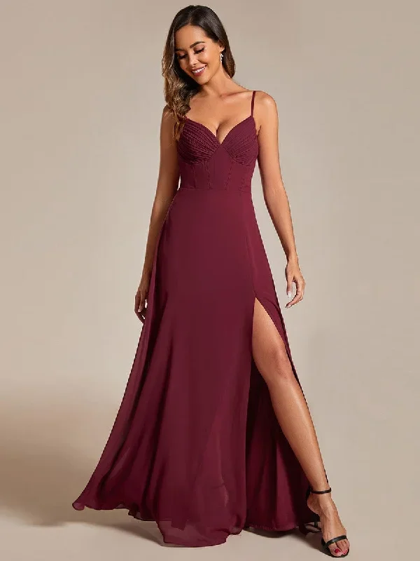 spaghetti-strap-v-neck-chiffon-bridesmaid-dress-with-high-slit-es02109